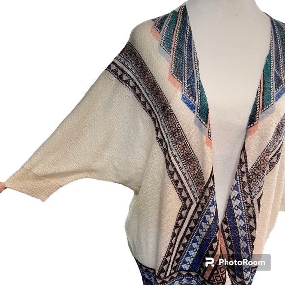 Windsor Women Boho Cardigan/Sweater Cream Geometric print size Small Geometric - Picture 3 of 8